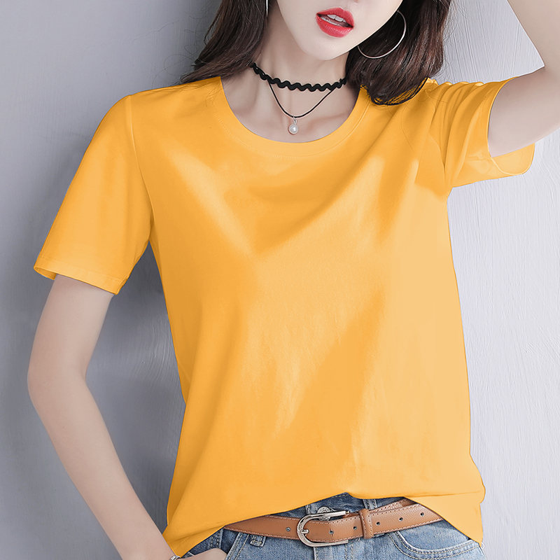 イエロー  円襟Tシャツ